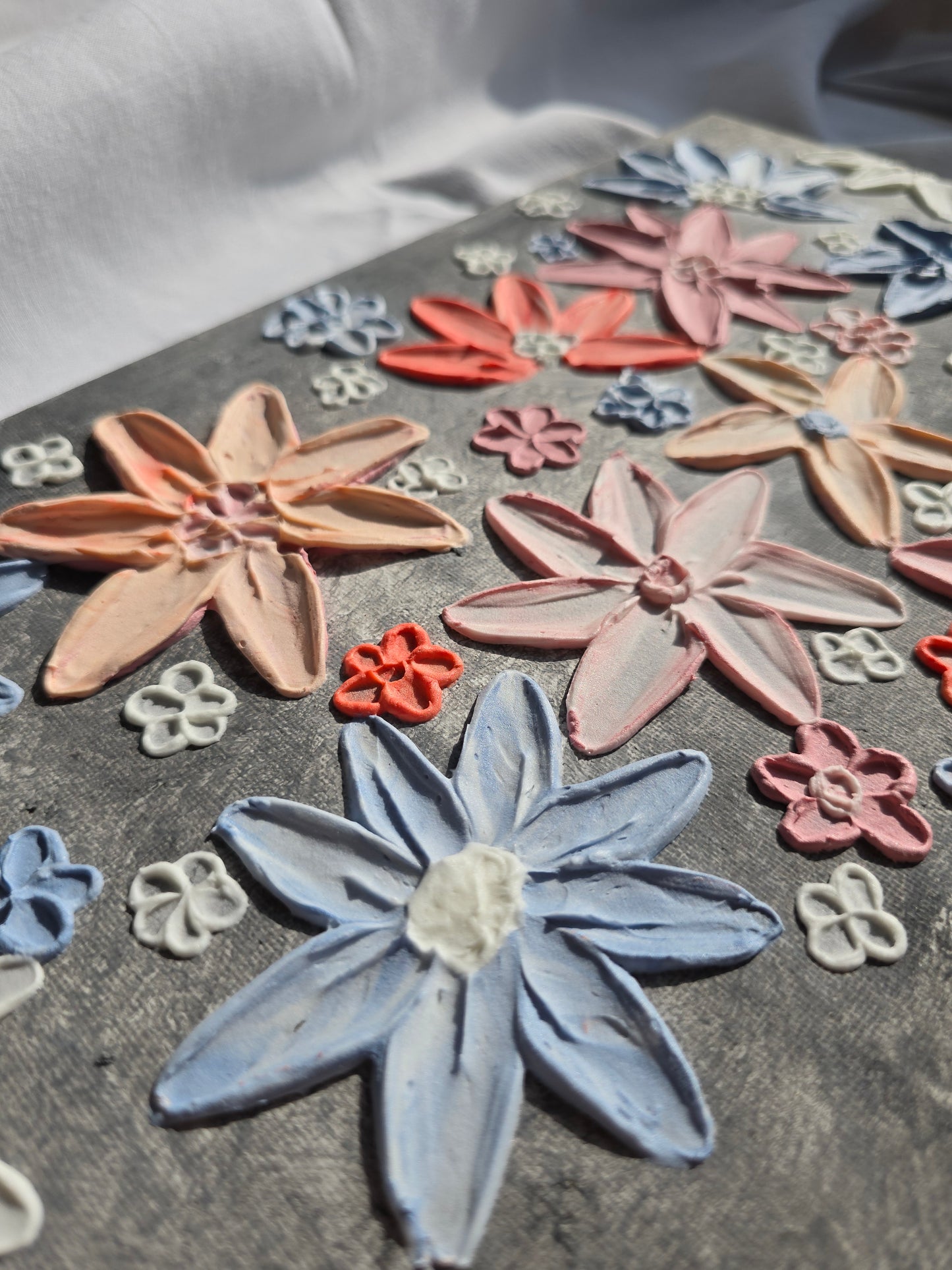 Original 3D Flower Painting on Canvas: Colorful Floral Wall Art (30x40cm)