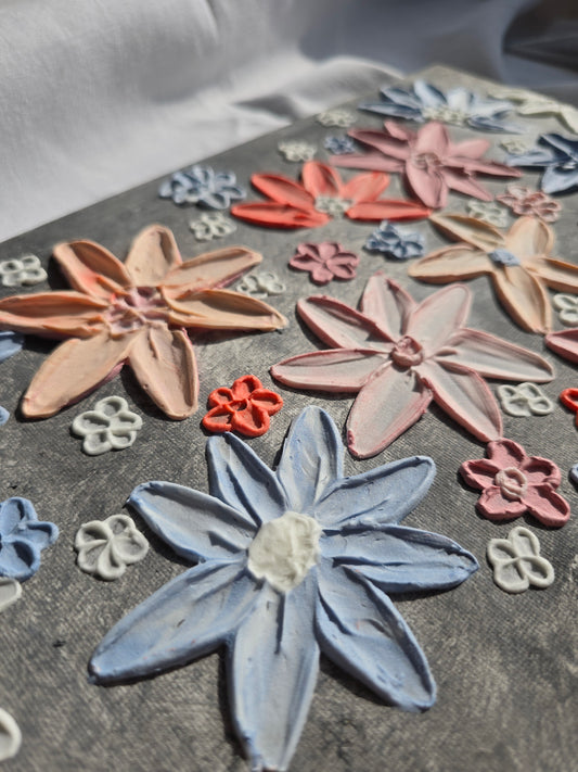 Original 3D Flower Painting on Canvas: Colorful Floral Wall Art (30x40cm)