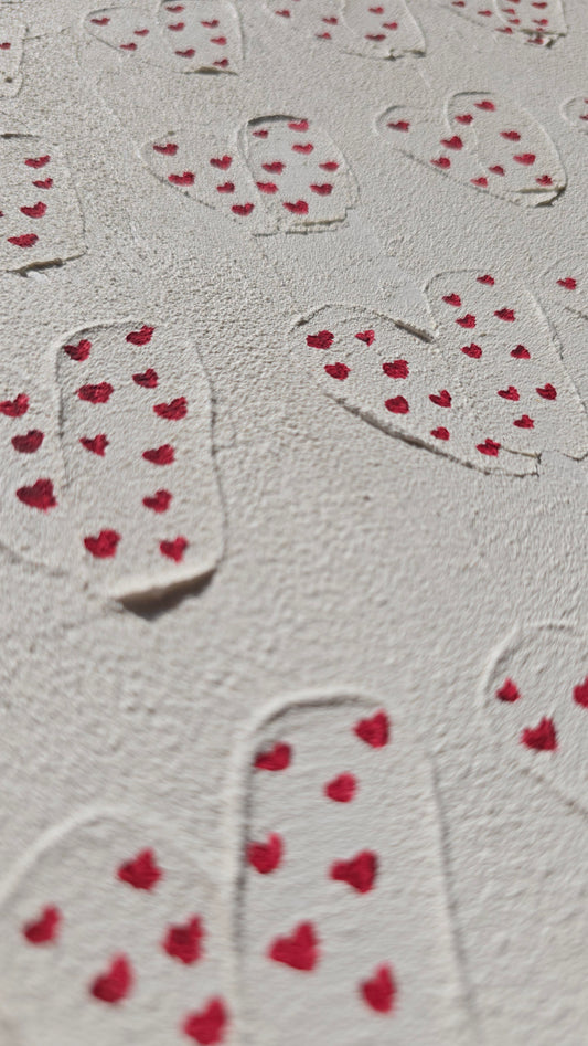 Textured Heart Painting: Minimalist Acrylic Canvas Art