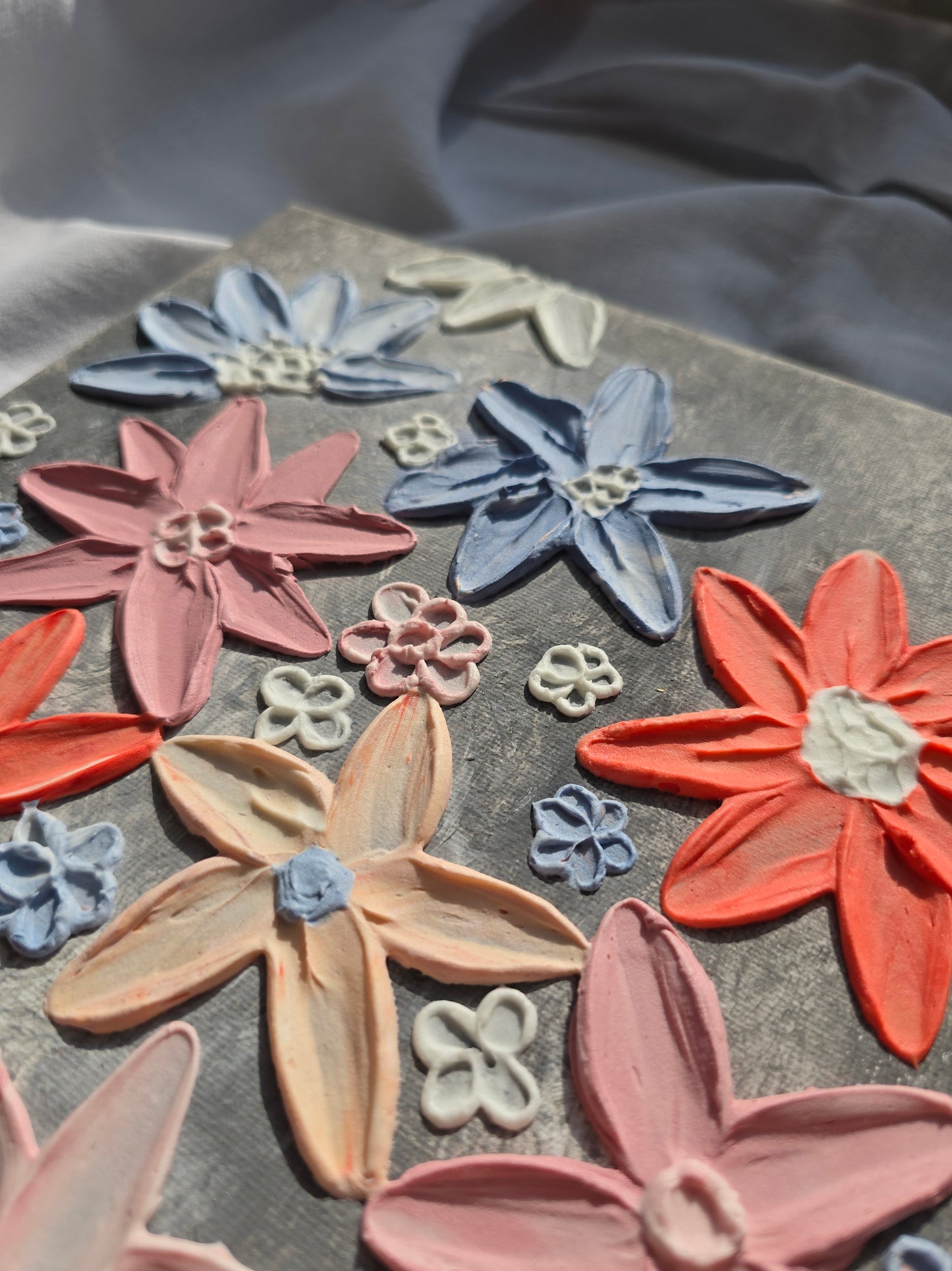 Original 3D Flower Painting on Canvas: Colorful Floral Wall Art (30x40cm)