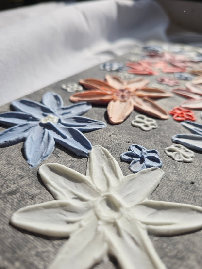 Original 3D Flower Painting on Canvas: Colorful Floral Wall Art (30x40cm)