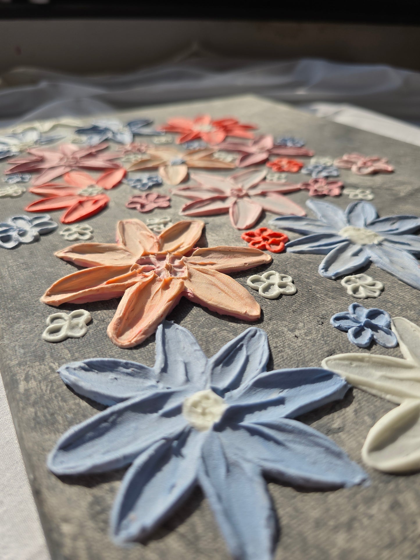 Original 3D Flower Painting on Canvas: Colorful Floral Wall Art (30x40cm)