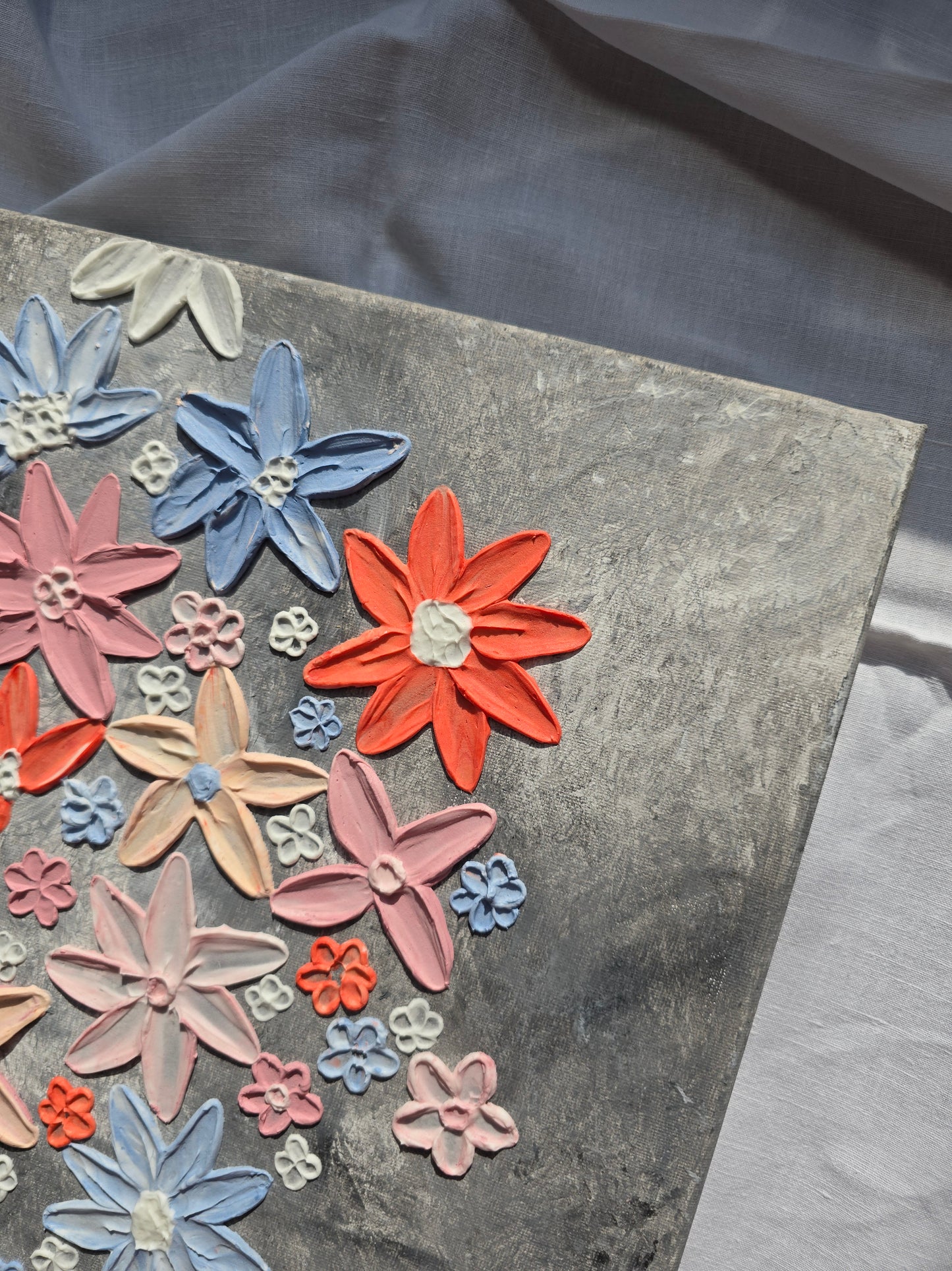 Original 3D Flower Painting on Canvas: Colorful Floral Wall Art (30x40cm)