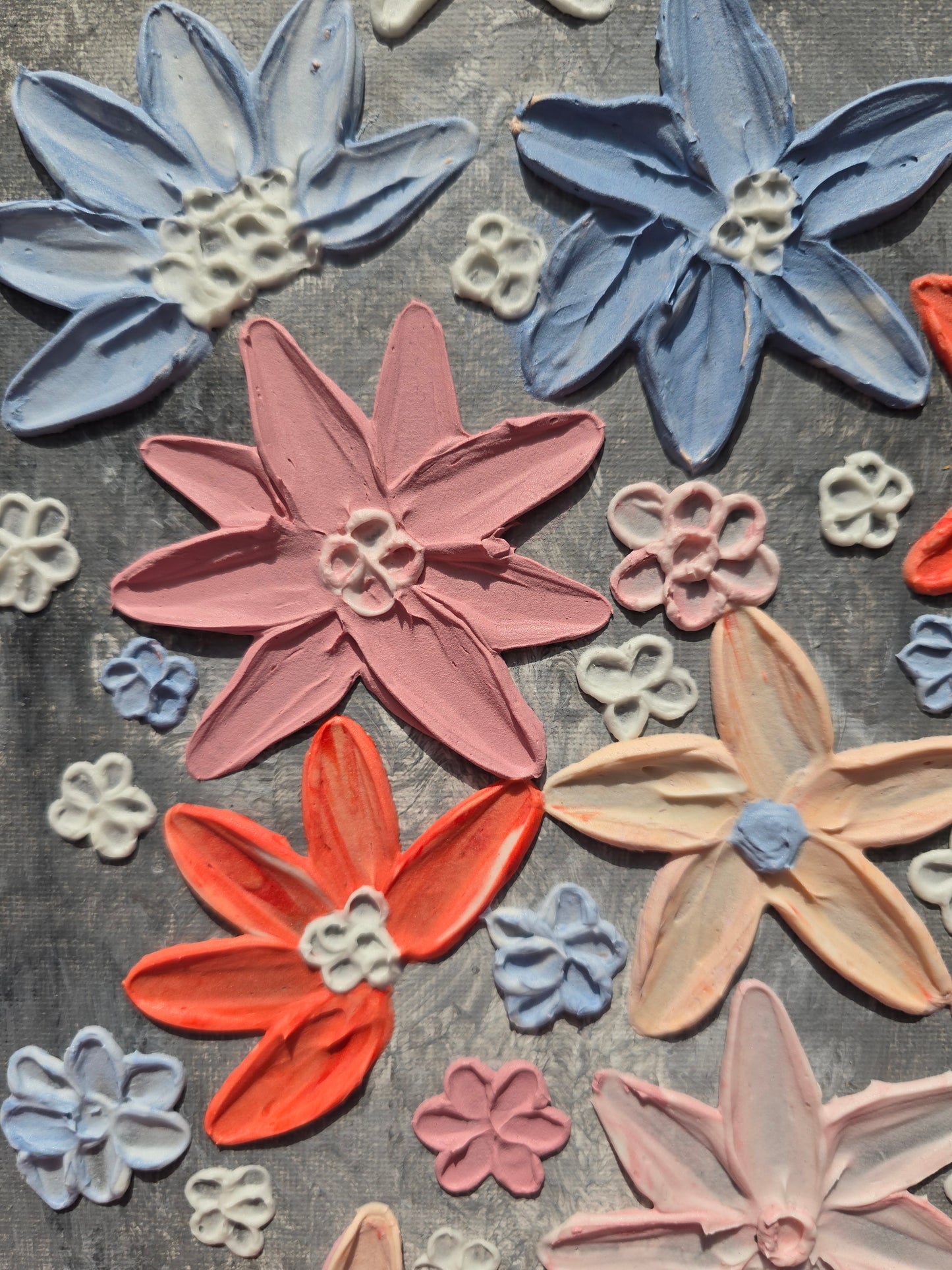 Original 3D Flower Painting on Canvas: Colorful Floral Wall Art (30x40cm)