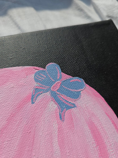 Cute & Creepy Pink Ghost Holding Mini Book – Original Art