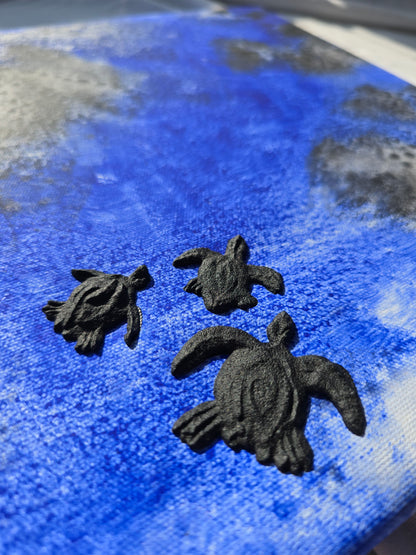 3D Minimalistic Turtoise Painting: Abstract See Painting with Turtles