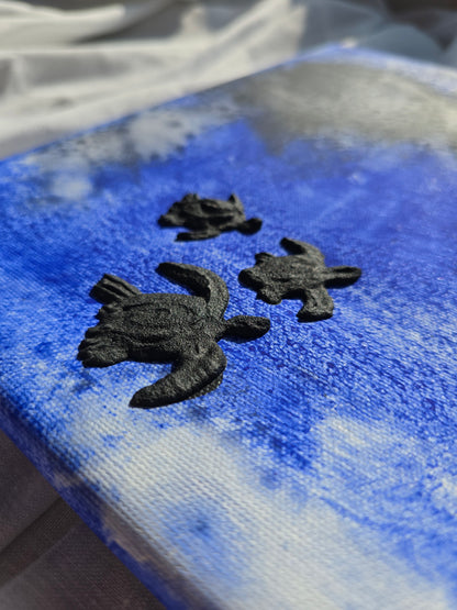 3D Minimalistic Turtoise Painting: Abstract See Painting with Turtles