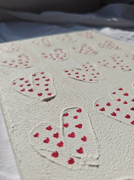 Textured Heart Painting: Minimalist Acrylic Canvas Art