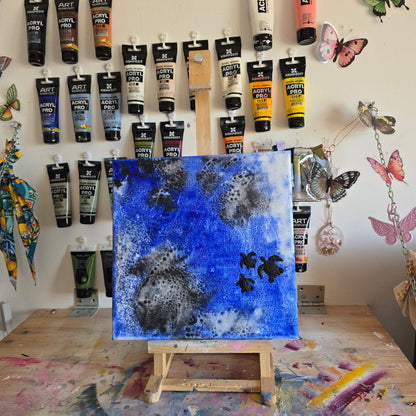 3D Minimalistic Turtoise Painting: Abstract See Painting with Turtles