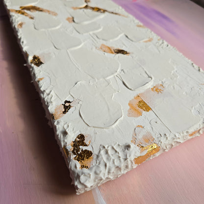 Original minimalistic structured art with gold leafs