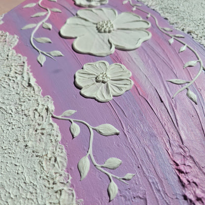 Blooming Brushstroke – Original 3D Floral Textured Painting (40x50cm)