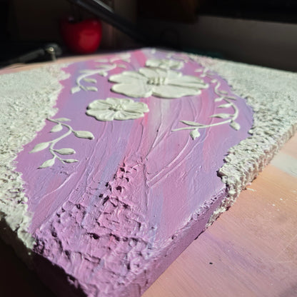 Blooming Brushstroke – Original 3D Floral Textured Painting (40x50cm)