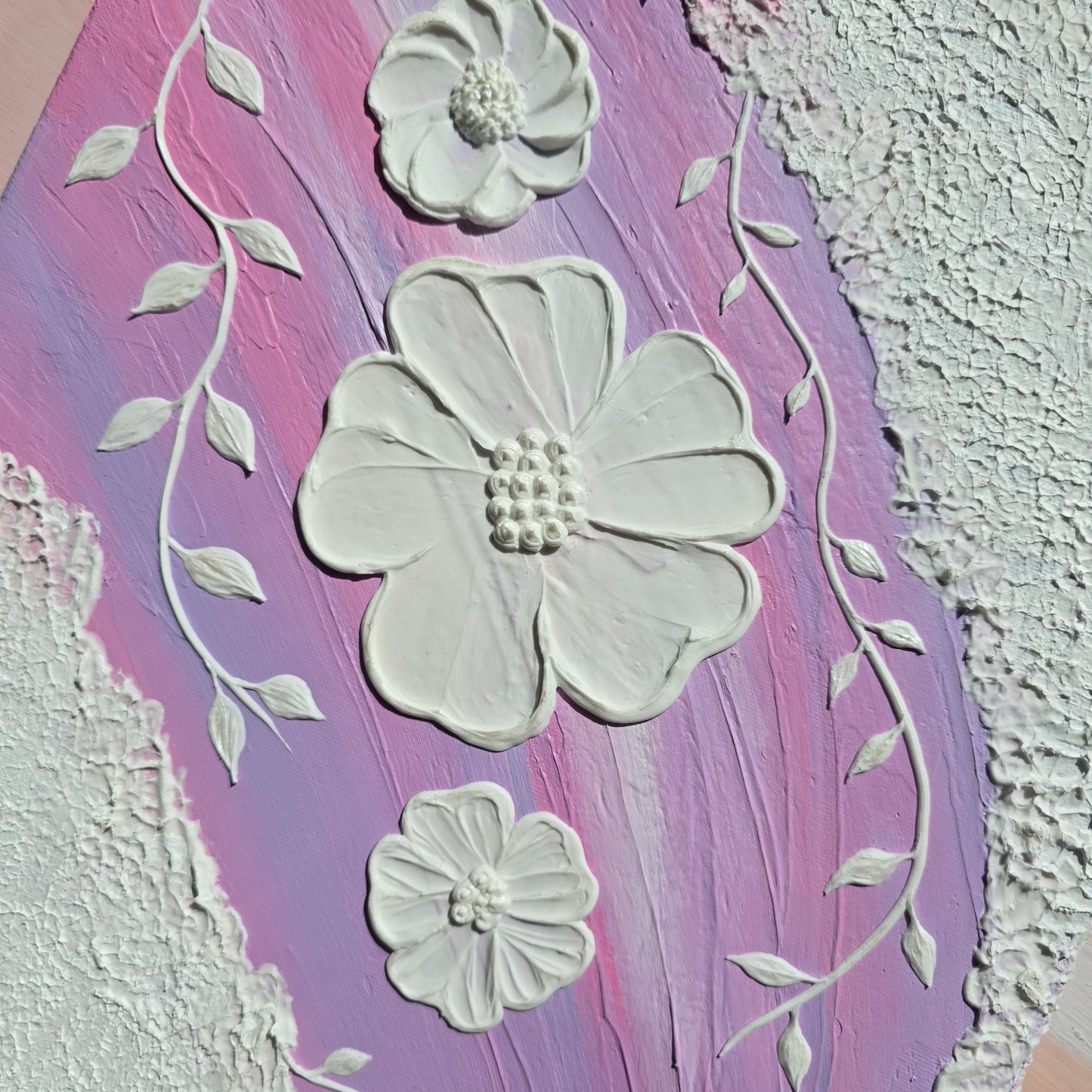 Blooming Brushstroke – Original 3D Floral Textured Painting (40x50cm)