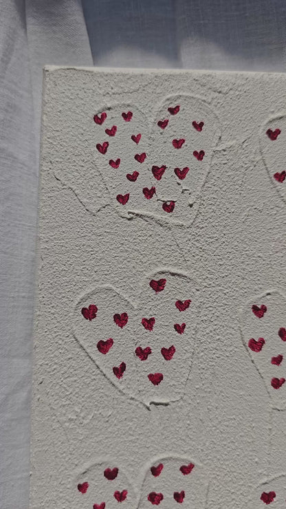 Textured Heart Painting: Minimalist Acrylic Canvas Art
