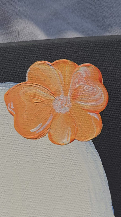 Pink Ghost Halloween Painting: Spooky Black Canvas Art